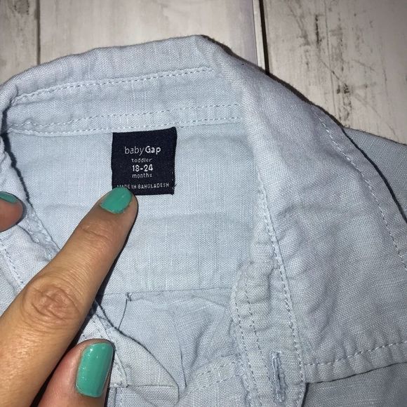 BABY GAP 18-24 mo 3 long sleeve top pink white stripe blue - Picture 3 of 12